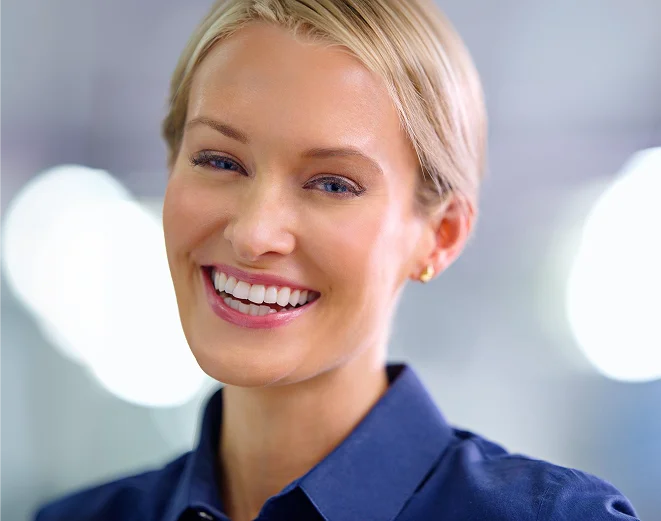 Smiling woman with healthy white teeth